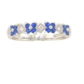 14k Blue Sapphire and Diamond Stacking Ring