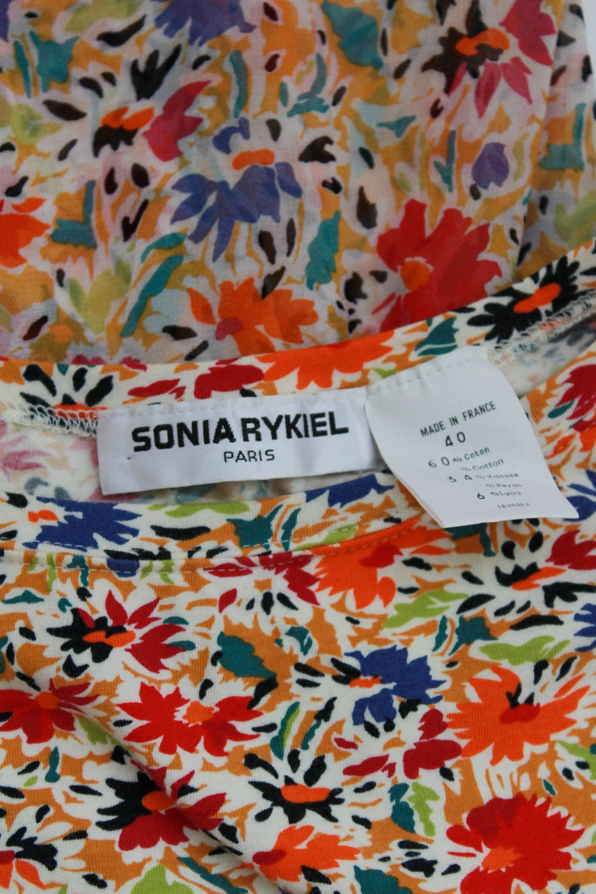 1980s Sonia Rykiel Floral Print Dress, Small