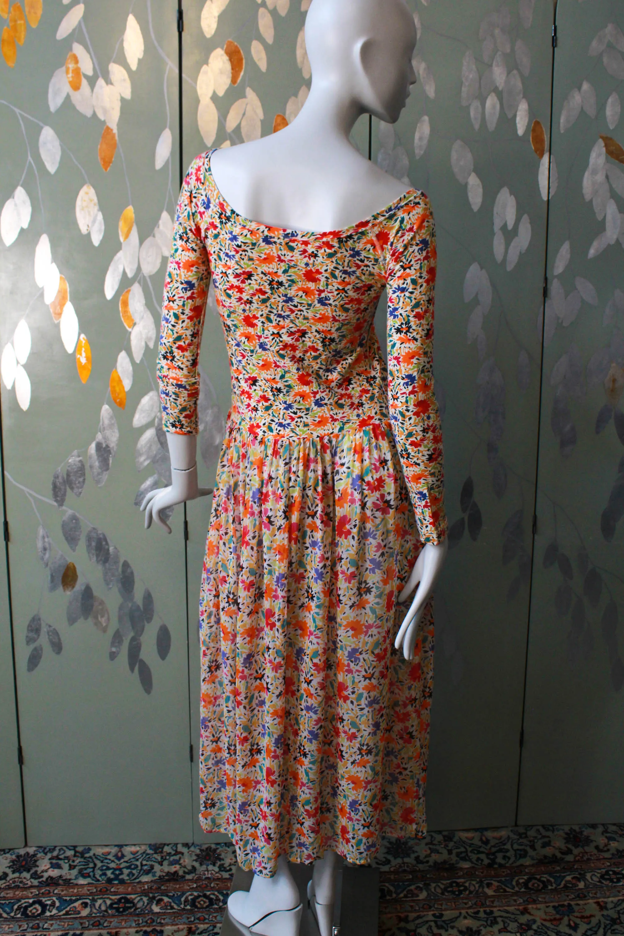 1980s Sonia Rykiel Floral Print Dress, Small