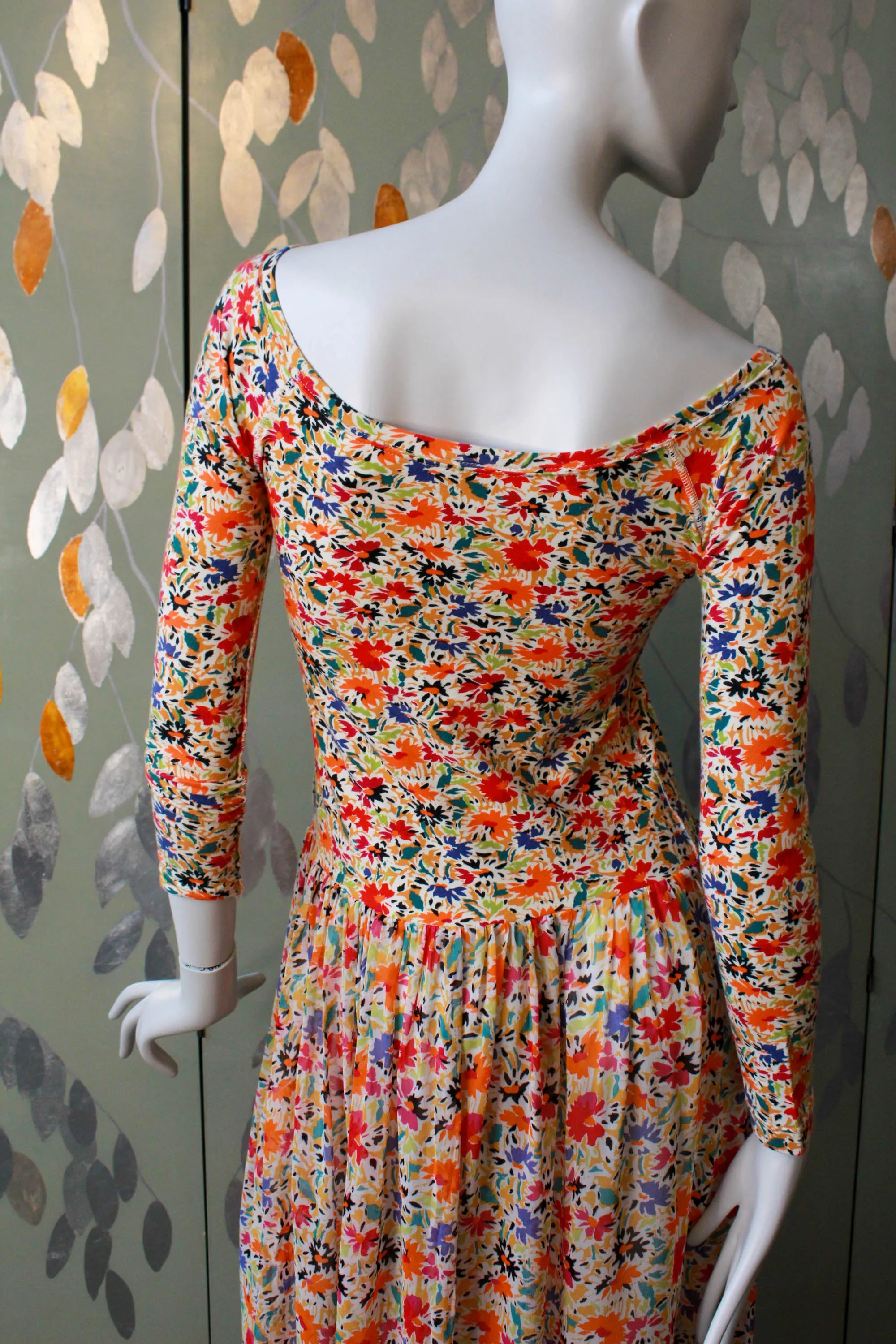 1980s Sonia Rykiel Floral Print Dress, Small