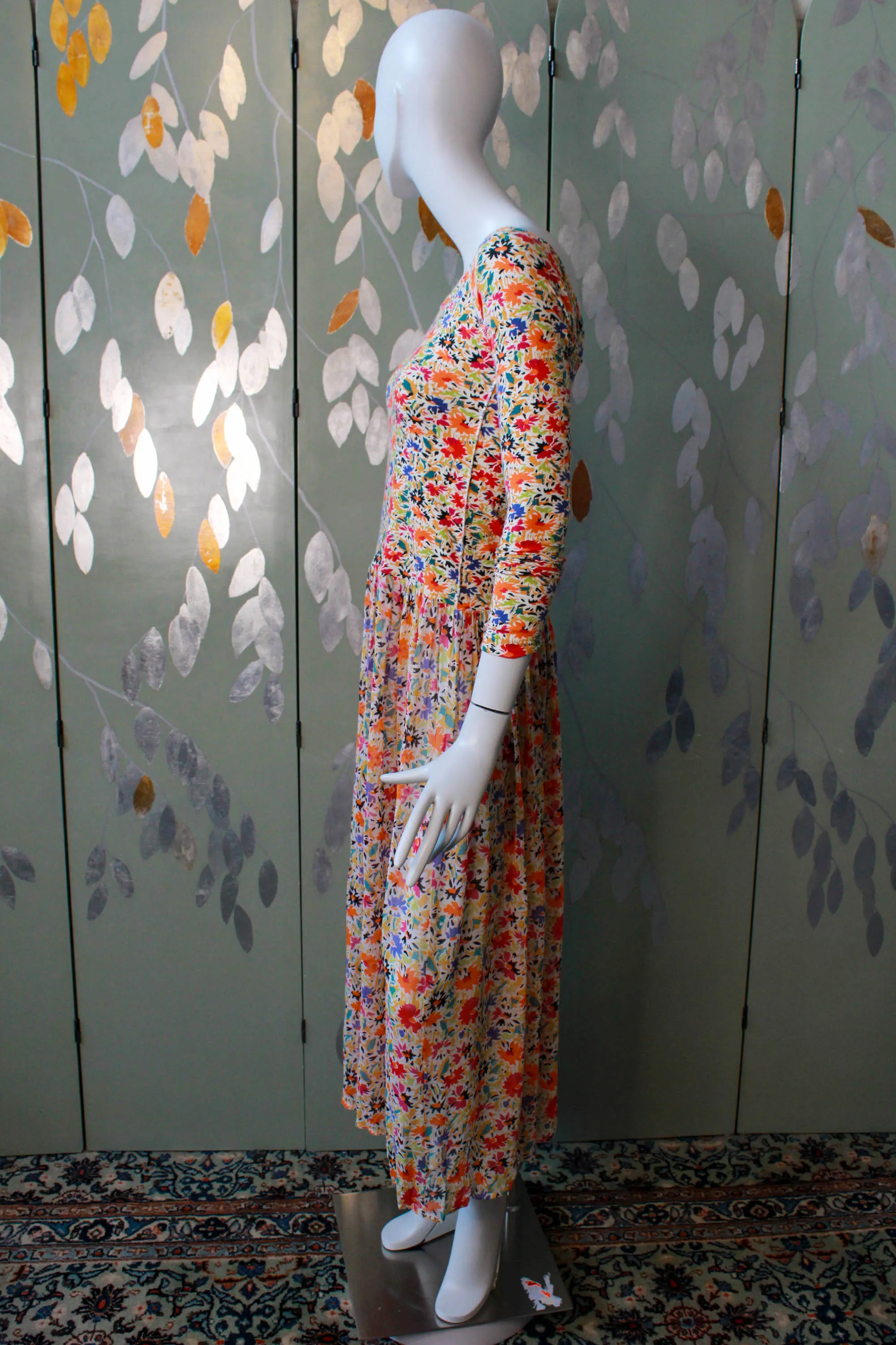 1980s Sonia Rykiel Floral Print Dress, Small