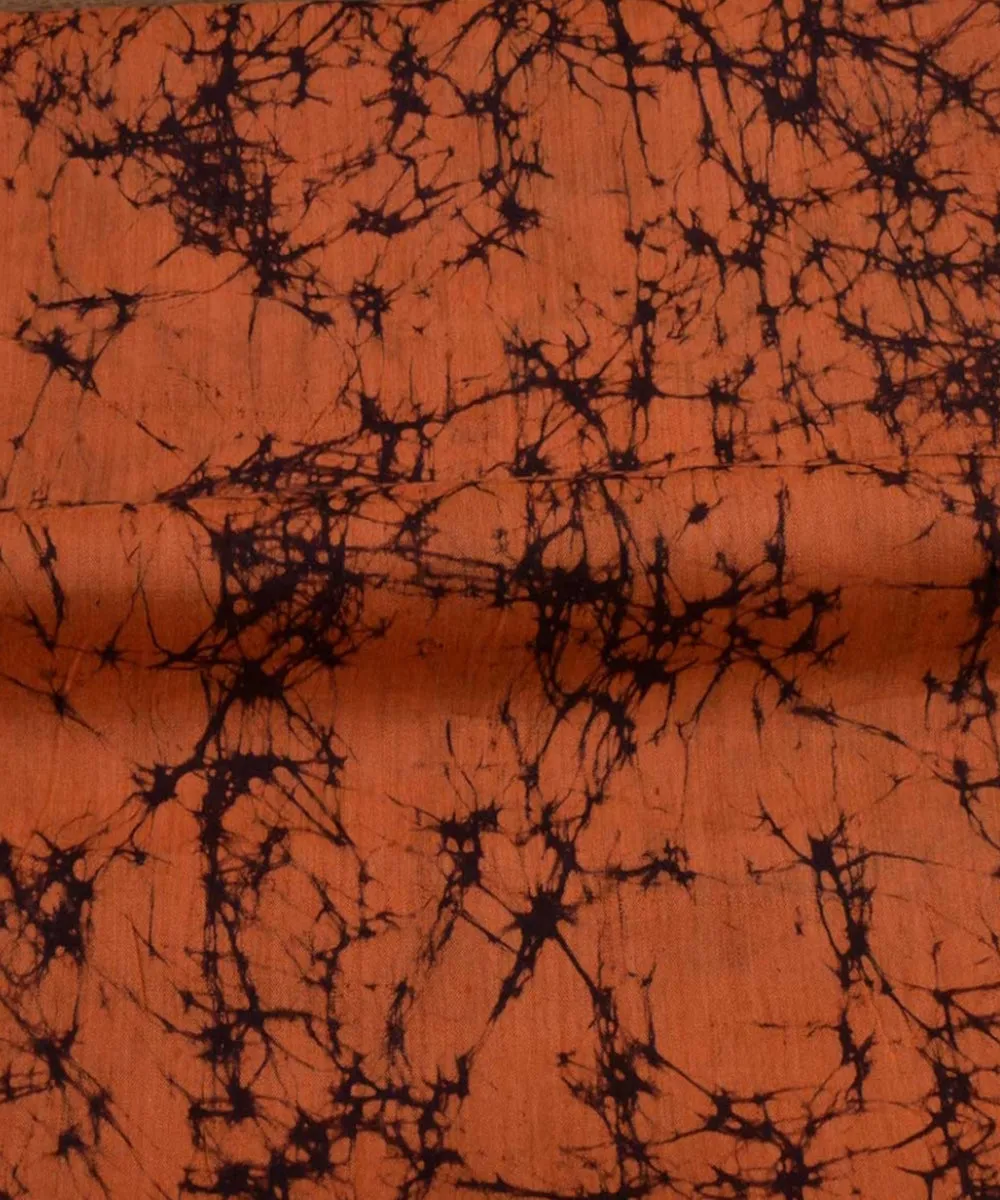 2.5m abstract orange batik handloom mulberry silk kurta material