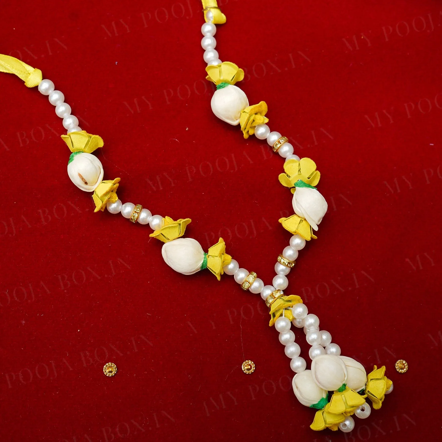 Adjustable Yellow Rose And Jasmine Garland