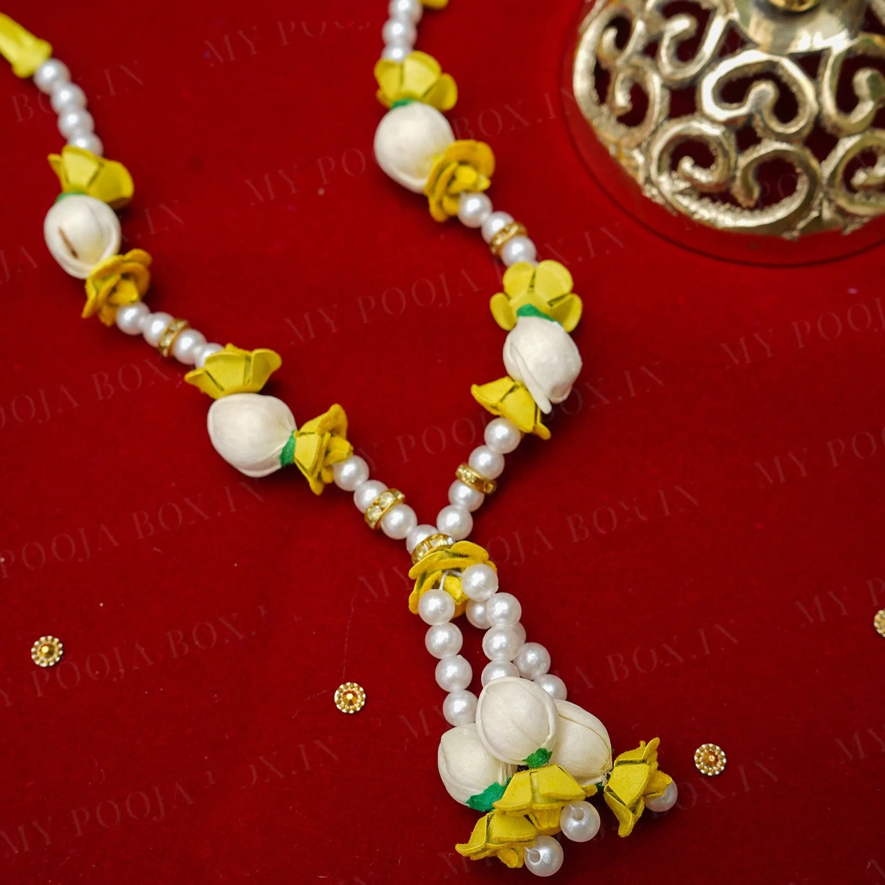 Adjustable Yellow Rose And Jasmine Garland