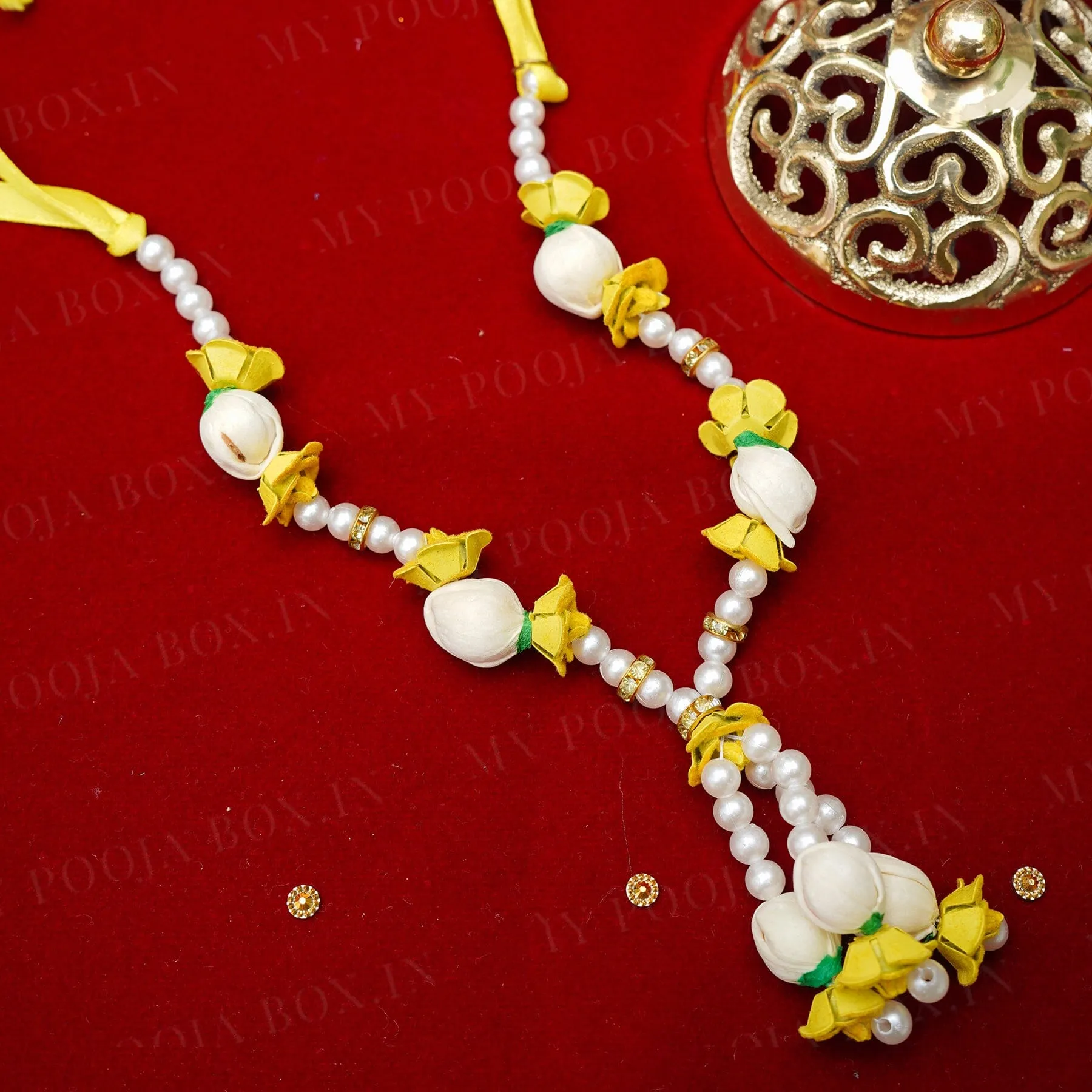 Adjustable Yellow Rose And Jasmine Garland