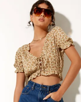 Aley Crop Top in Washed Ditsy