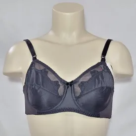 Bali 180 0180 Flower Underwire Bra 36B Black NEW WITH TAGS