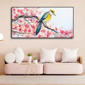 Beautiful Bird on Tree Branch Wall Painting