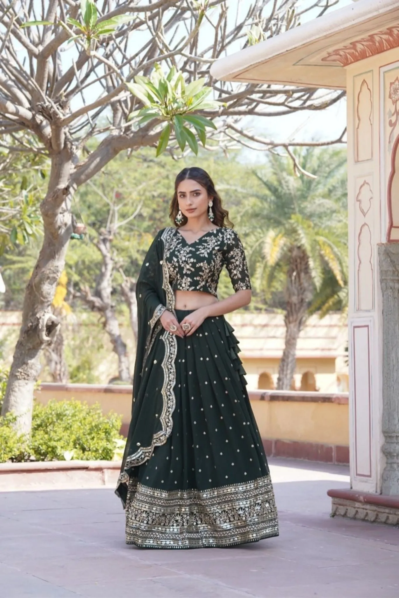 Beautiful Embroidered Work Lehenga Choli With Dupatta Collections