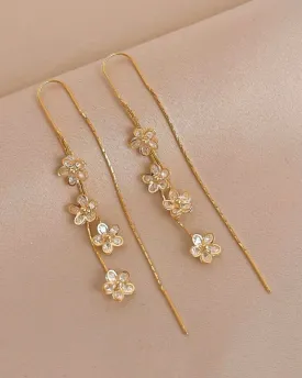 Beautiful Flower Threader Earrings