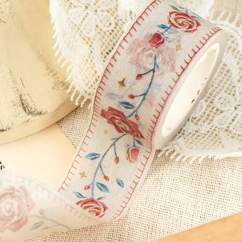 BGM Embroidered Ribbon Rose Washi Tape