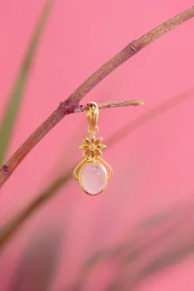 Bloom Flower Pendant Rose Quartz