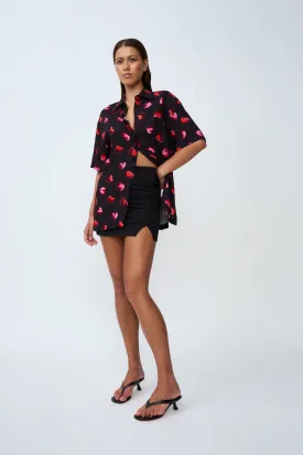 Bubble Heart Shirt | Final Sale - Black Red Pink