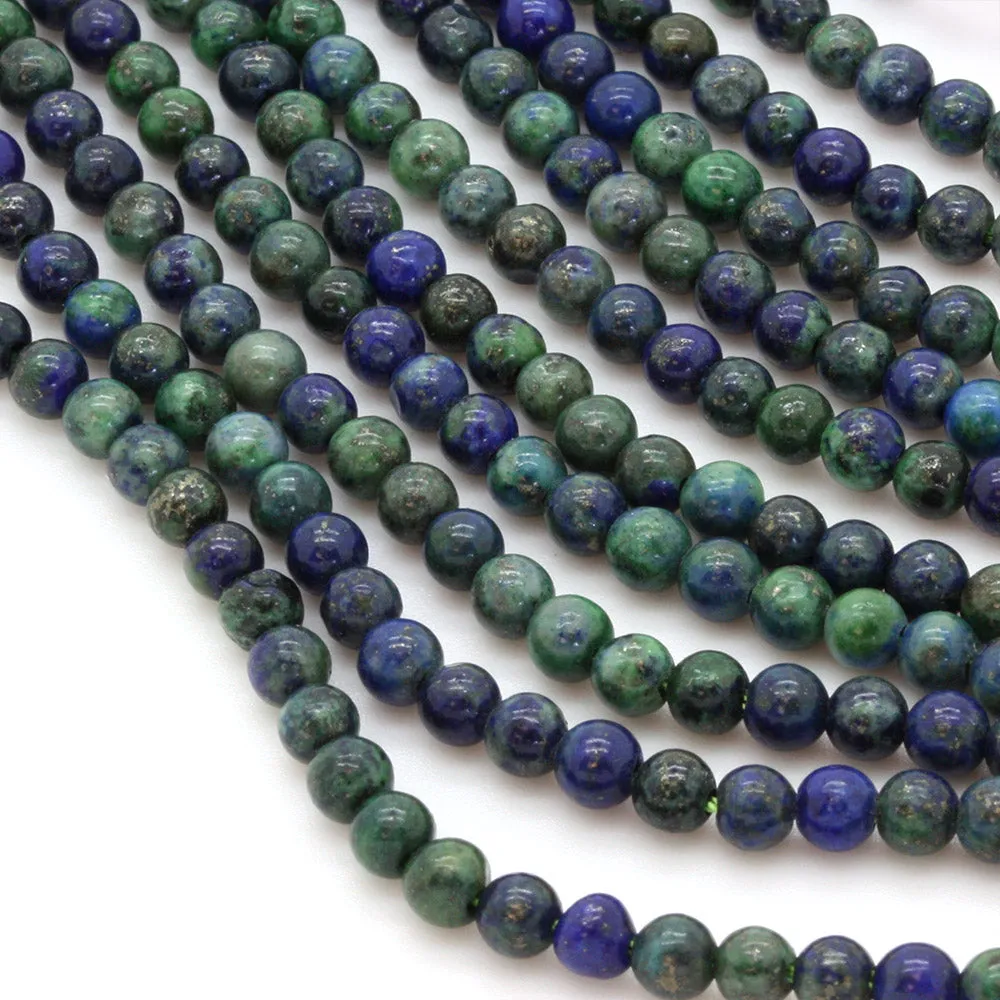 Chrysocolla Smooth Round Beads 4mm - Strand of 35cm