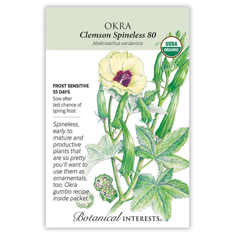 Clemson Spineless 80 Okra Seeds