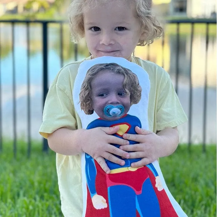 Custom 3D Super Boy Your Photo Face Pillow  | My Face Pillow for Kids