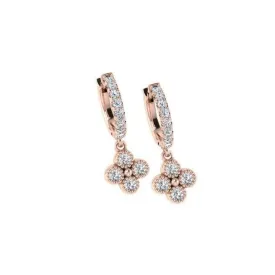 Diamond Flower Earrings 14k Rose Gold