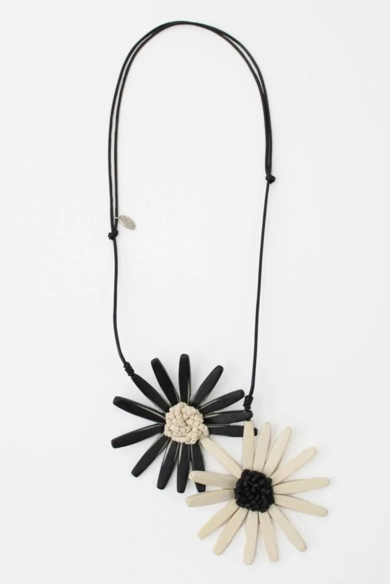 Double Flower Necklace - White