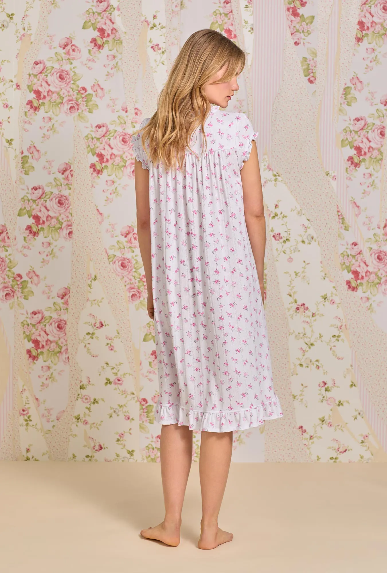 Dreamy Rose Pointelle Waltz Cap Sleeve Nightgown