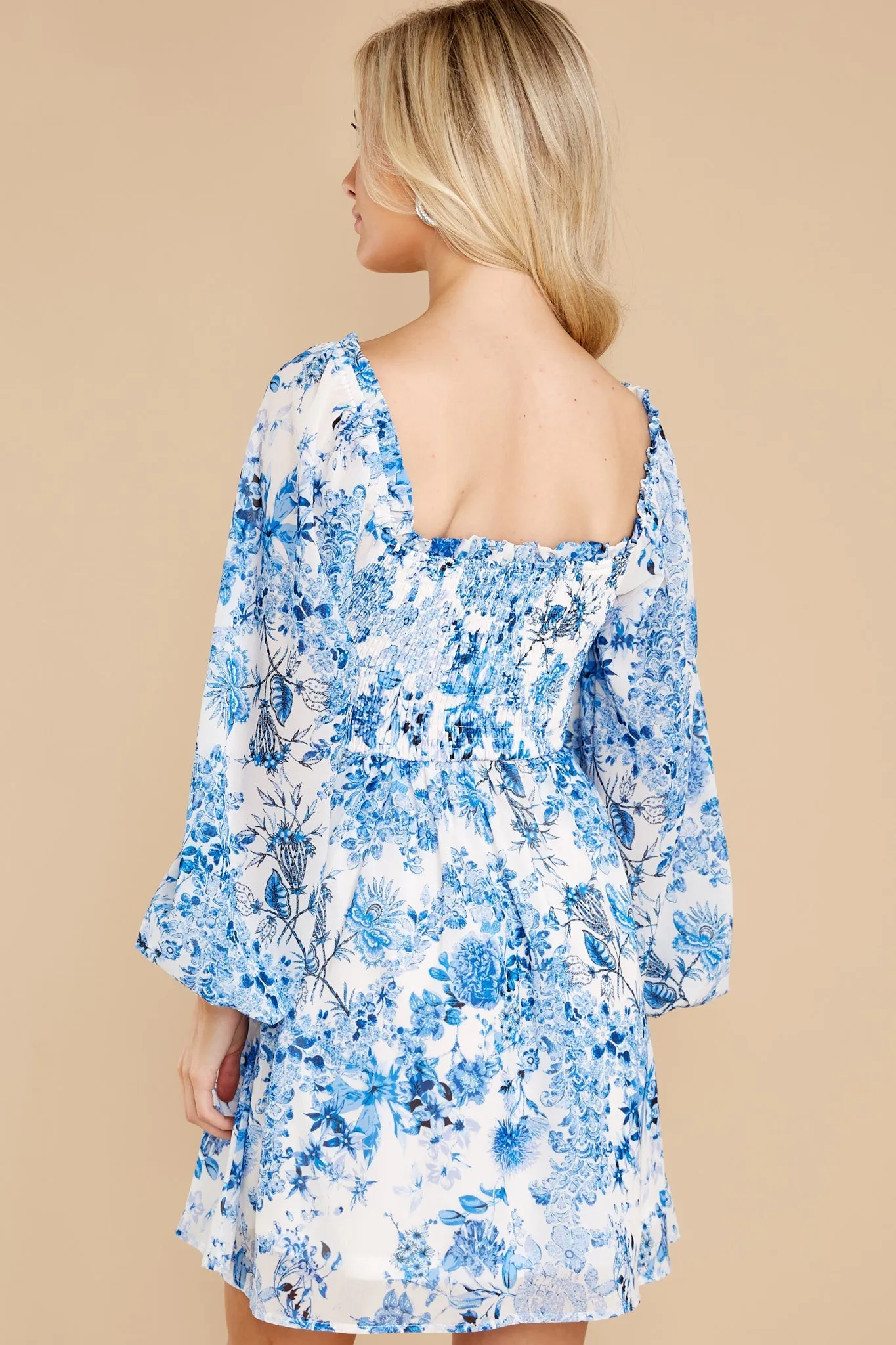 Fair Flower Blue Floral Print Dress