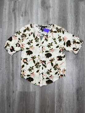 Floral Print Blouse Short Sleeve Bobeau, Size Xs