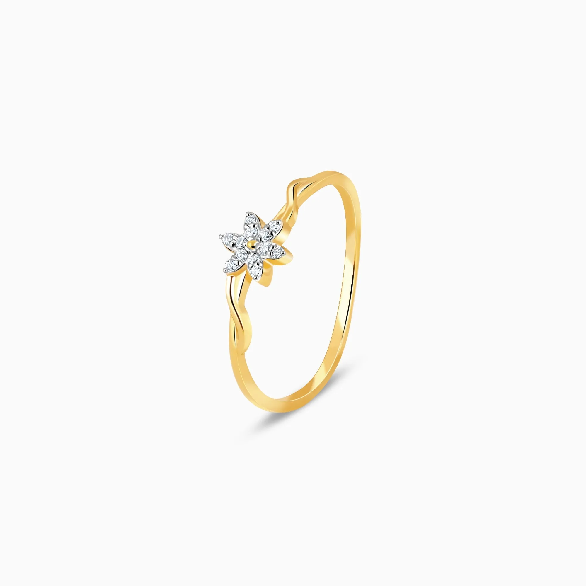 Gold Blooming Jasmine Diamond Ring