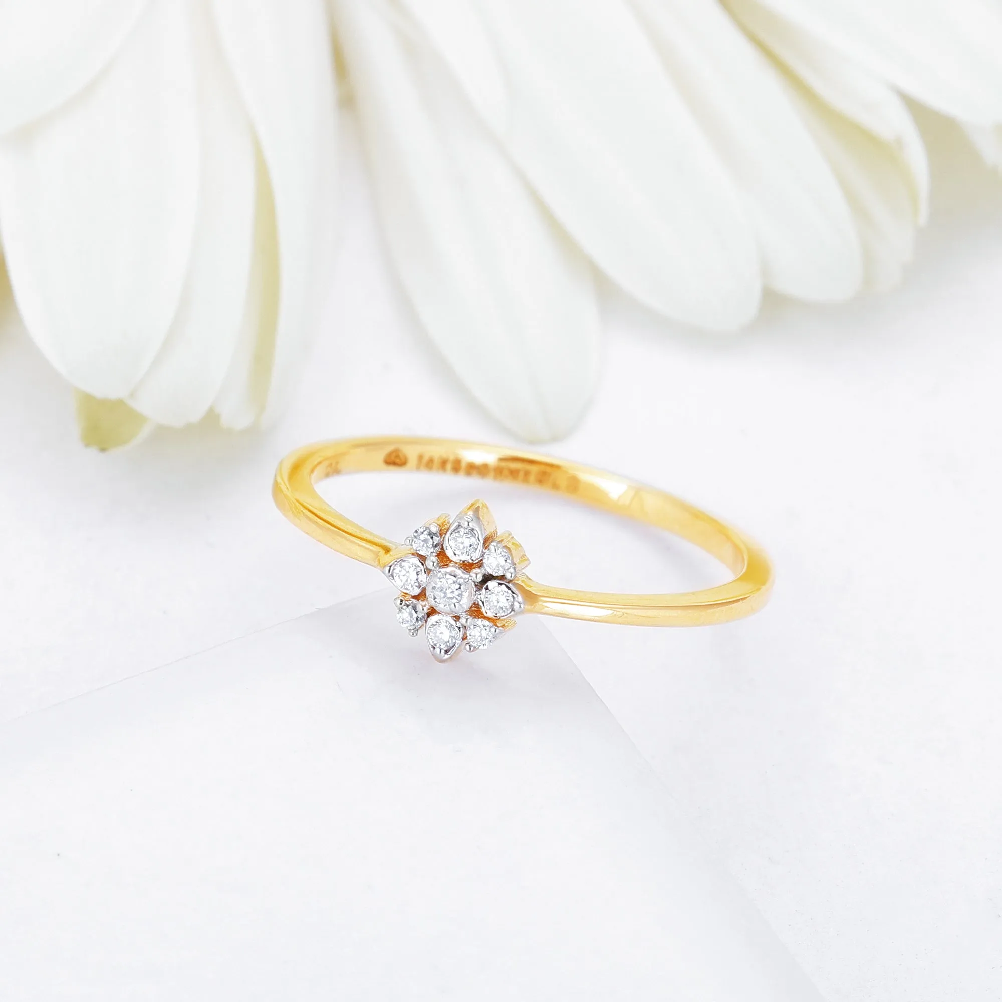 Gold Petal Perfection Diamond Ring