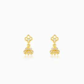 Golden Mystic Floral Jhumki Earrings