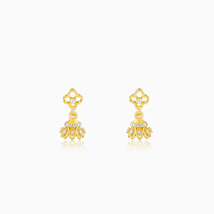 Golden Mystic Floral Jhumki Earrings