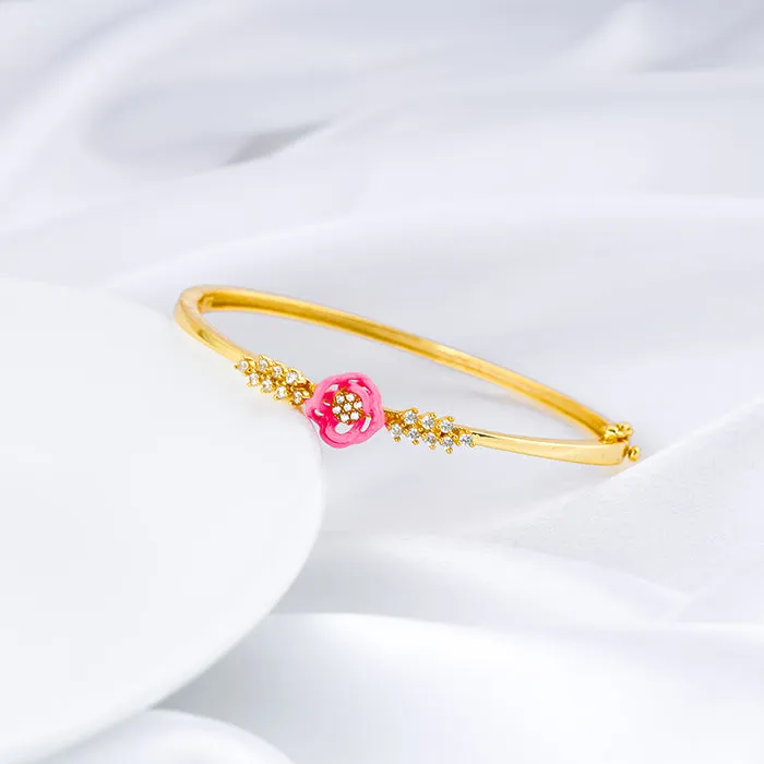 Golden Pink Brahma Kamal Bracelet