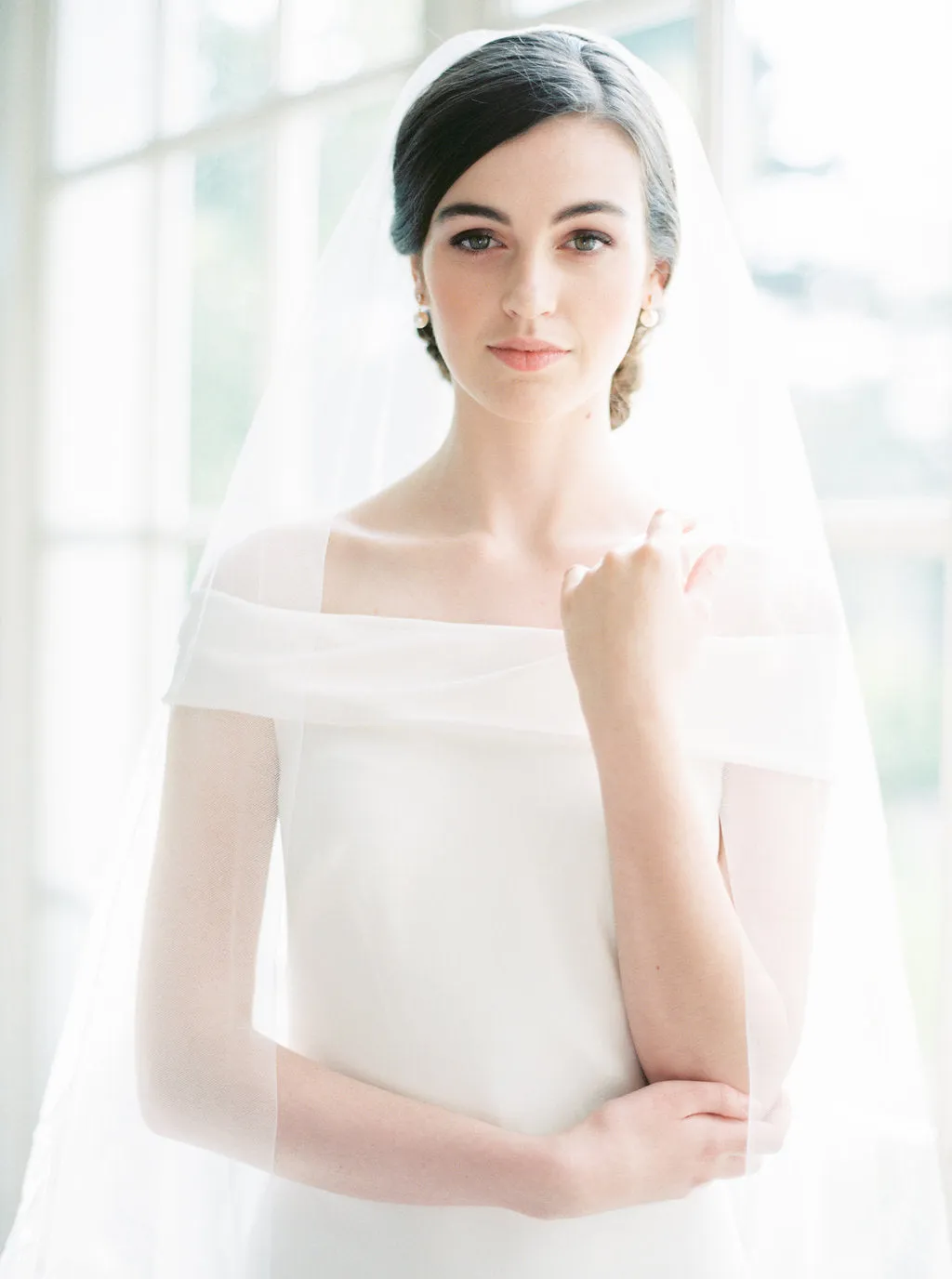 JENNY | Sheer Wedding Veil with Blusher