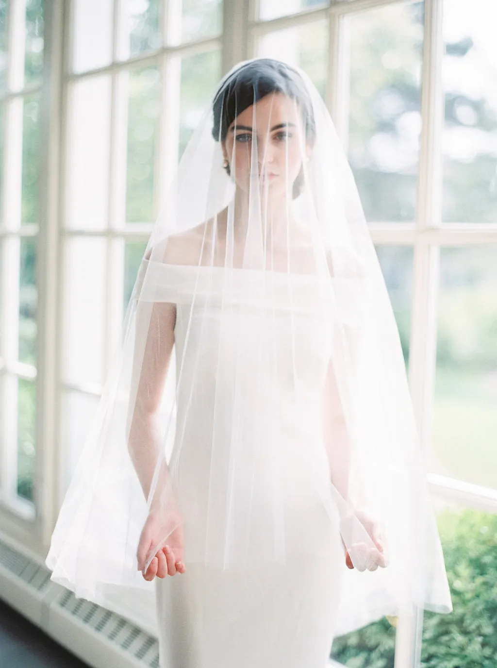 JENNY | Sheer Wedding Veil with Blusher