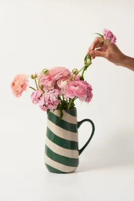 JONES & CO - CABANA STRIPE JUG GREEN