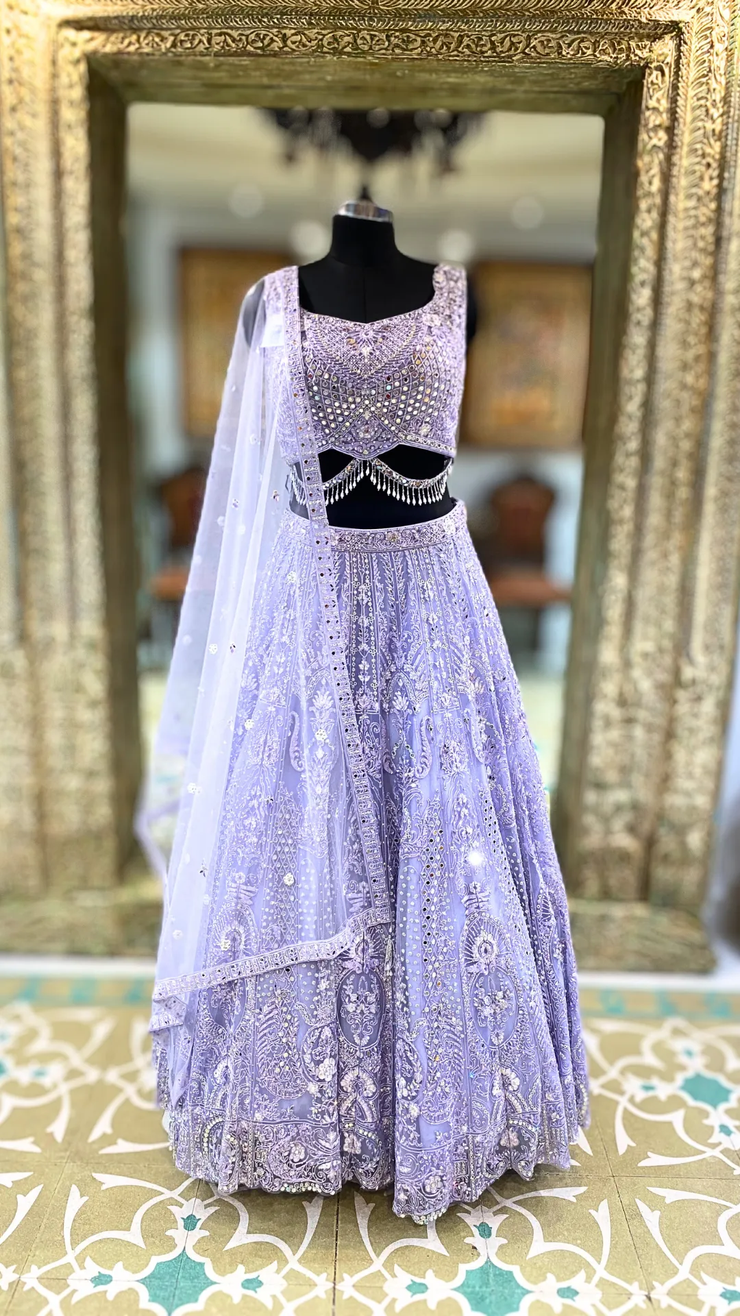 Lavender Lehenga Choli with Hand Embroidery