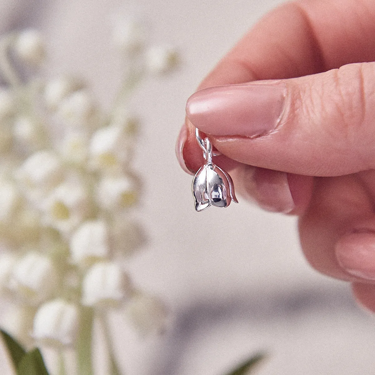 Lily Of The Valley Flower Silver Charm