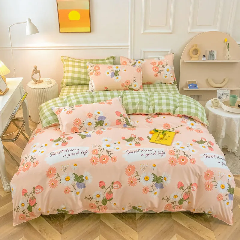 Luxurious Aloe Cotton Bedding Set - Modern Floral 3 & 4-Piece Collections