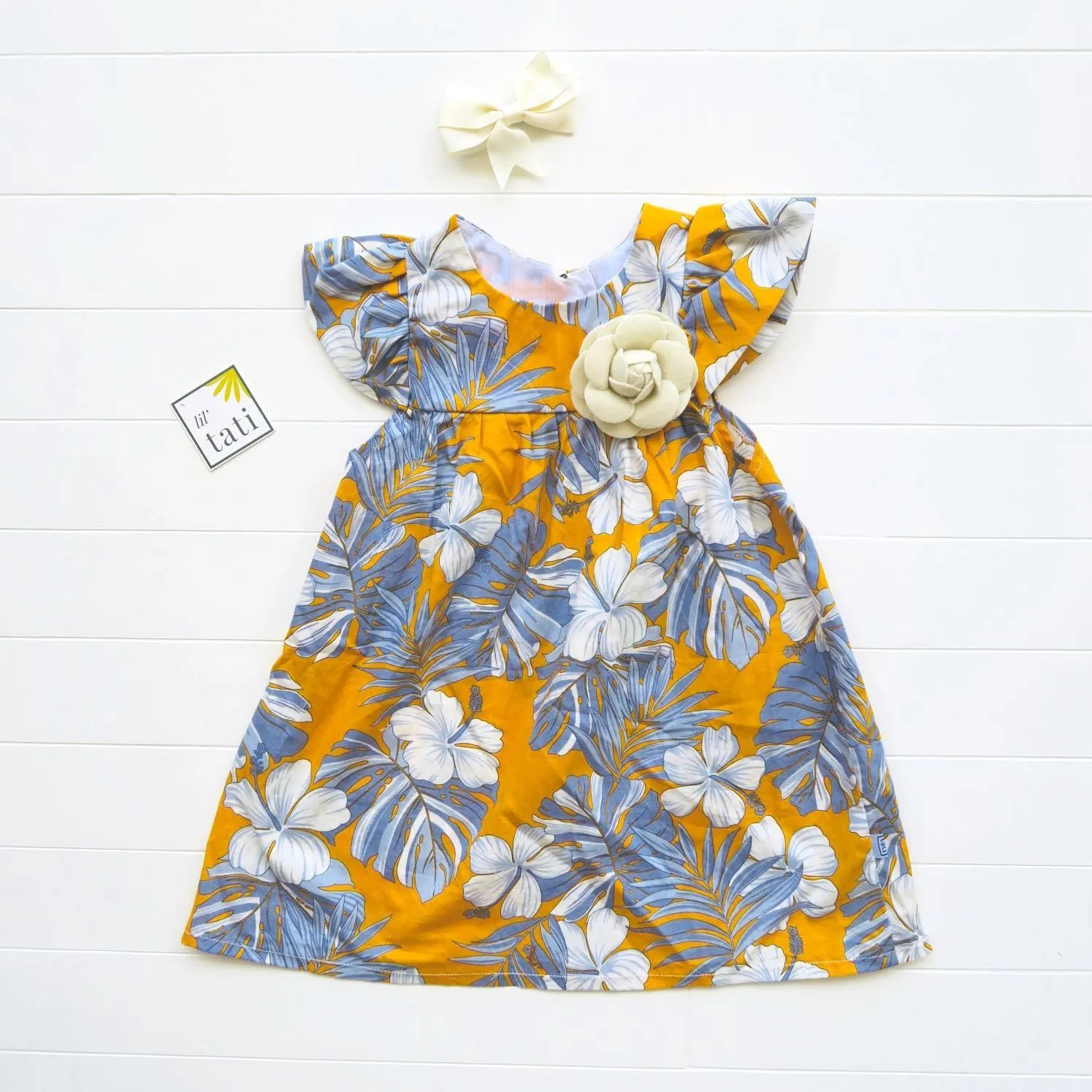 Magnolia Dress in Aloha Yellow Print