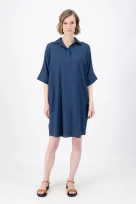 Marianna Estilo Shift Dress Navy in Cotton/Rayon