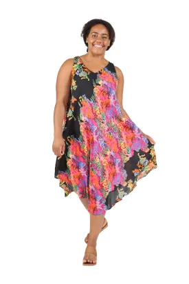 Multi Print Plus Size Handkerchief Dress