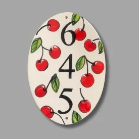 Oval Cherry Address Tile