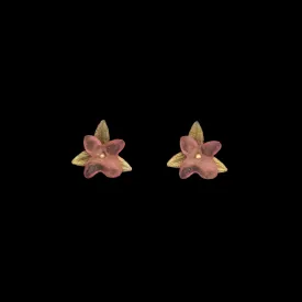 Pink Hydrangea Earrings - Post Pink