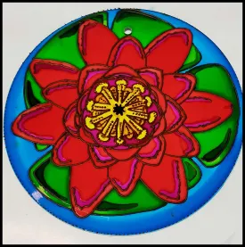 Radiant Pink Water Lily Flower Suncatcher