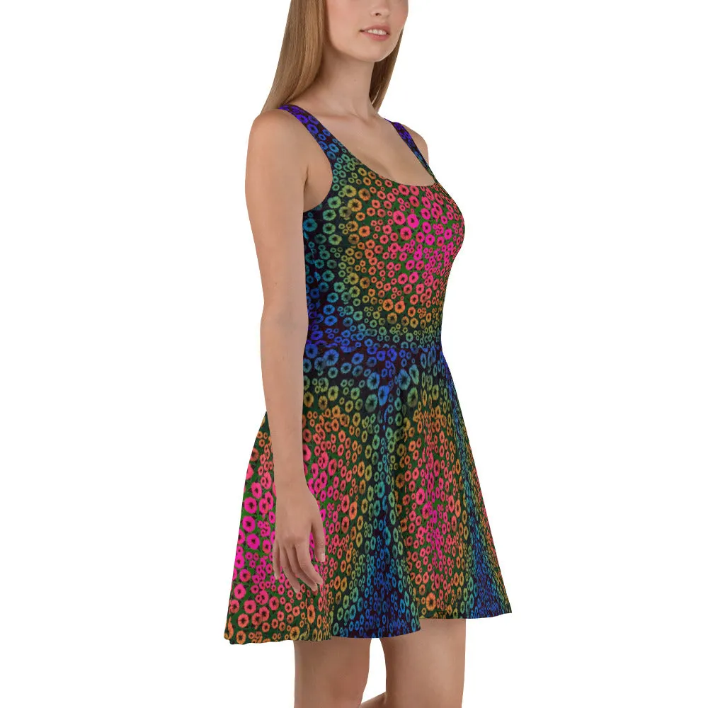 Rich Colored Flowers by John A. Conroy Skater Dress