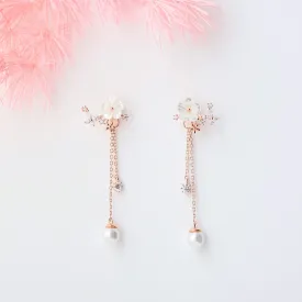 Rose Gold Sakura Blossom Earrings