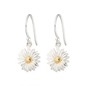 Silver Daisy Hook Earrings