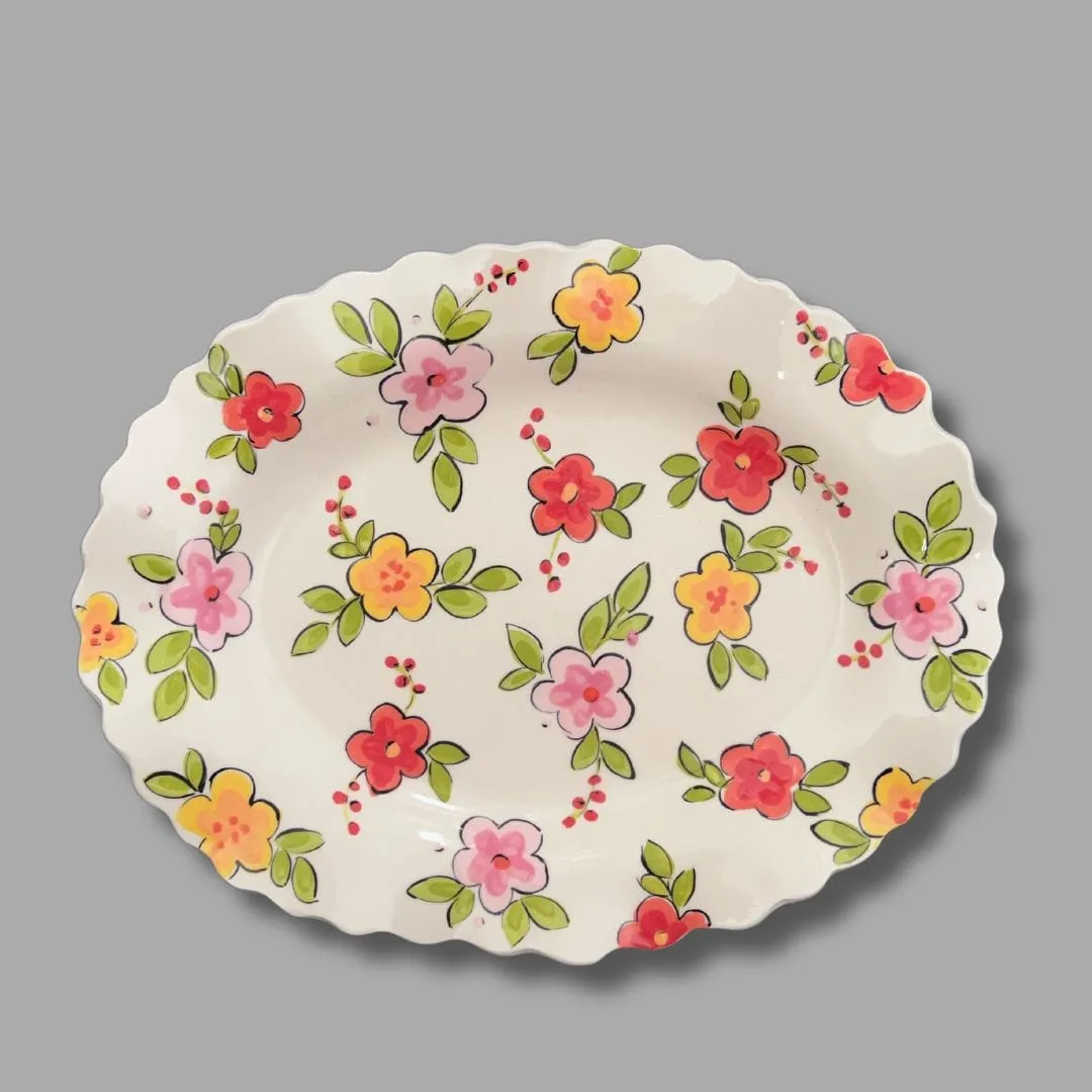 Sunny Blooms Medium Oval Tray