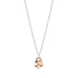 Tiny Forget-Me-Not Silver & Rose Gold Necklace