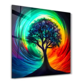 Tree of Life Oil Paint | Glass Wall Art