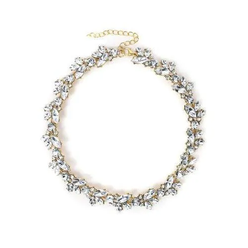 White Crystal Flower Choker Necklace