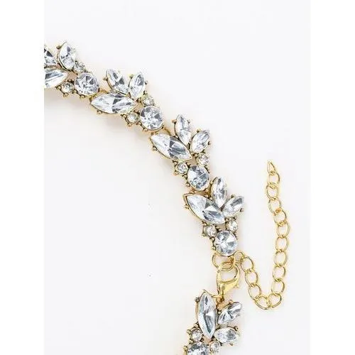 White Crystal Flower Choker Necklace